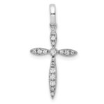 14k White Gold 1/6 carat Diamond Cross Pendant