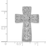 14k White Gold 1/2 carat Diamond Filigree Cross Chain Slide - Image 4