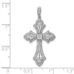 10K White Gold 1/2ct. Diamond Fancy Cross Pendant - Image 4