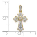 10K 1/10ct. Diamond Fancy Cross Pendant - Image 4