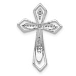 14k White Gold 1/15 carat Diamond Cross Chain Slide - Image 3