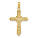 14k 1/6 carat Diamond Filigree Cross Pendant - Image 3