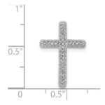 14k White Gold 1/10 carat Diamond Cross Chain Slide - Image 4