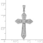 14k White Gold 1/3 carat Diamond Passion Cross Pendant - Image 4
