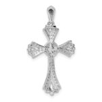 14k White Gold 1/3 carat Diamond Fancy Cross Pendant - Image 4
