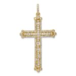 14k 1 carat Lab Grown Diamond VS/SI+ G+ Complete Budded Fashion Cross Pendant