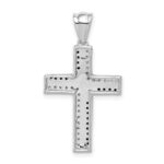 14k White Gold 1/5 carat Black and White Diamond Cross Pendant - Image 3