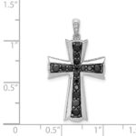 14k White Gold 5/8 carat Black Diamond Cross Pendant - Image 4