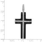 14k White Gold 1/4 carat Diamond and Onyx Cross Pendant - Image 4