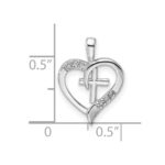 14k White Gold Heart Cross Pendant Mounting - Image 4
