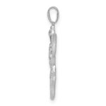14k White Gold Diamond Cut-out Angel Pendant - Image 2