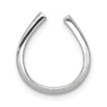 14k White Gold 1/6 carat Diamond Horseshoe Chain Slide - Image 4