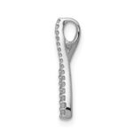 14k White Gold 1/8 carat Diamond Wishbone Chain Slide - Image 2