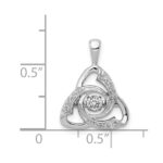14k White Gold 1/5 carat Vibrant Moving Diamond Celtic Pendant - Image 4