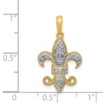 14k 1/5 carat Diamond Fleur De Lis Pendant - Image 4