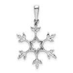 14k White Gold 1/6 carat Diamond Snowflake Pendant - Image 3
