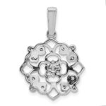 14k White Gold 1/15 carat Diamond Vintage Filigree Pendant - Image 3