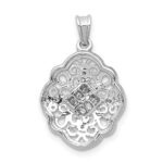 14k White Gold 1/8 carat Diamond Vintage Pendant - Image 3
