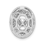 14k White Gold 1/4 carat Vibrant Moving Diamond Vintage Oval Filigree Chain Slide - Image 3