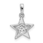 14k White Gold 1/10 carat Diamond Star Pendant - Image 3