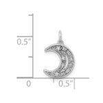 14k White Gold Diamond Moon Charm - Image 4