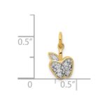 14k Diamond Apple Charm - Image 4