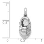 14k White Gold Diamond Baby Boy Shoe Pendant - Image 4