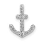 14k White Gold 1/10 carat Diamond Anchor Chain Slide