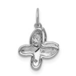 14k White Gold Diamond Butterfly Charm - Image 3