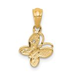 14k Polished .01 carat Diamond Butterfly Pendant - Image 3