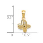 14k Polished .01 carat Diamond Butterfly Pendant - Image 4