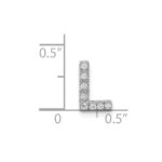 14K  White Gold Diamond Letter L Initial Charm - Image 4