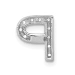 14K  White Gold Diamond Letter P Initial Charm - Image 3