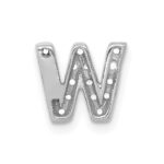 14K  White Gold Diamond Letter W Initial Charm - Image 3