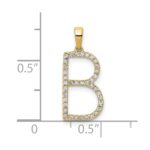 14K Diamond Letter B Initial Pendant - Image 3