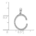 14K White Gold Diamond Letter C Initial Pendant - Image 4