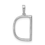 14K White Gold Diamond Letter D Initial Pendant - Image 3
