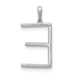 14K White Gold Diamond Letter E Initial Pendant - Image 3