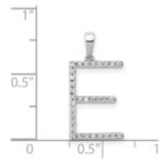 14K White Gold Diamond Letter E Initial Pendant - Image 4