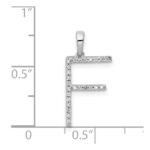 14K White Gold Diamond Letter F Initial Pendant - Image 4
