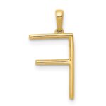 14K Diamond Letter F Initial Pendant - Image 4