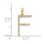 14K Diamond Letter F Initial Pendant - Image 3