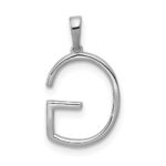 14K White Gold Diamond Letter G Initial Pendant - Image 3