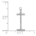 14K White Gold Diamond Letter I Initial Pendant - Image 4