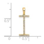 14K Diamond Letter I Initial Pendant - Image 3