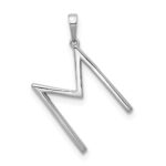 14K White Gold Diamond Letter M Initial Pendant - Image 3