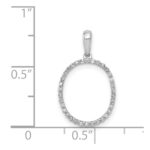 14K White Gold Diamond Letter O Initial Pendant - Image 4