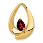 14k 7x5mm Pear Garnet Slide Fits up to 8mm Regular/Fancy/Reversible Omega