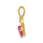 14k Lab Created Pink Sapphire and Diamond Heart Pendant - Image 2