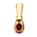 14k with White Rhodium Diamond and .66 Oval Ruby Pendant - Image 3